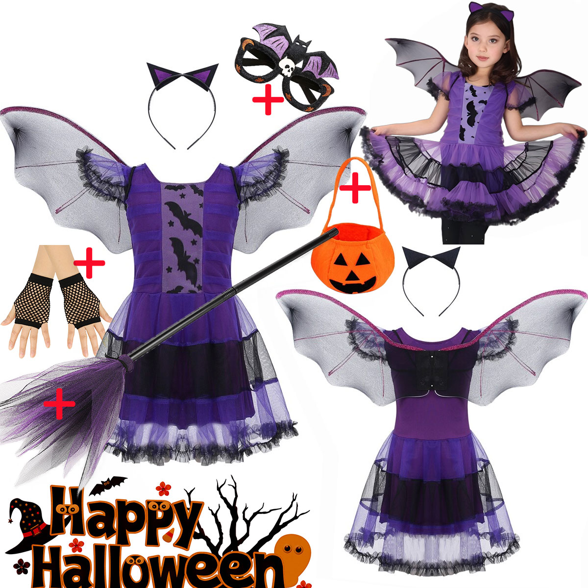 Baby Clothing Europe - Kostum Cosplay Kelelawar Terbang Anak Perempuan