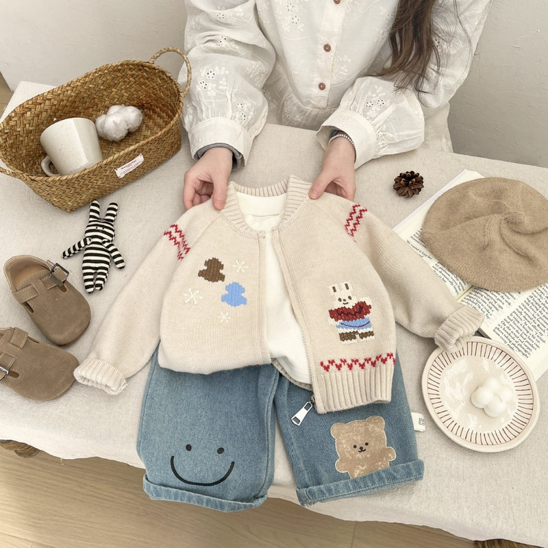 Sweater Bayi Gaya Korea Awal M - Knit Cardigan Infant ulasan dan harga