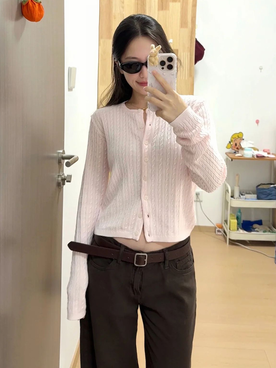 Kardigan Rajut Wanita Warna Pi - Knit Cardigan Infant ulasan dan harga