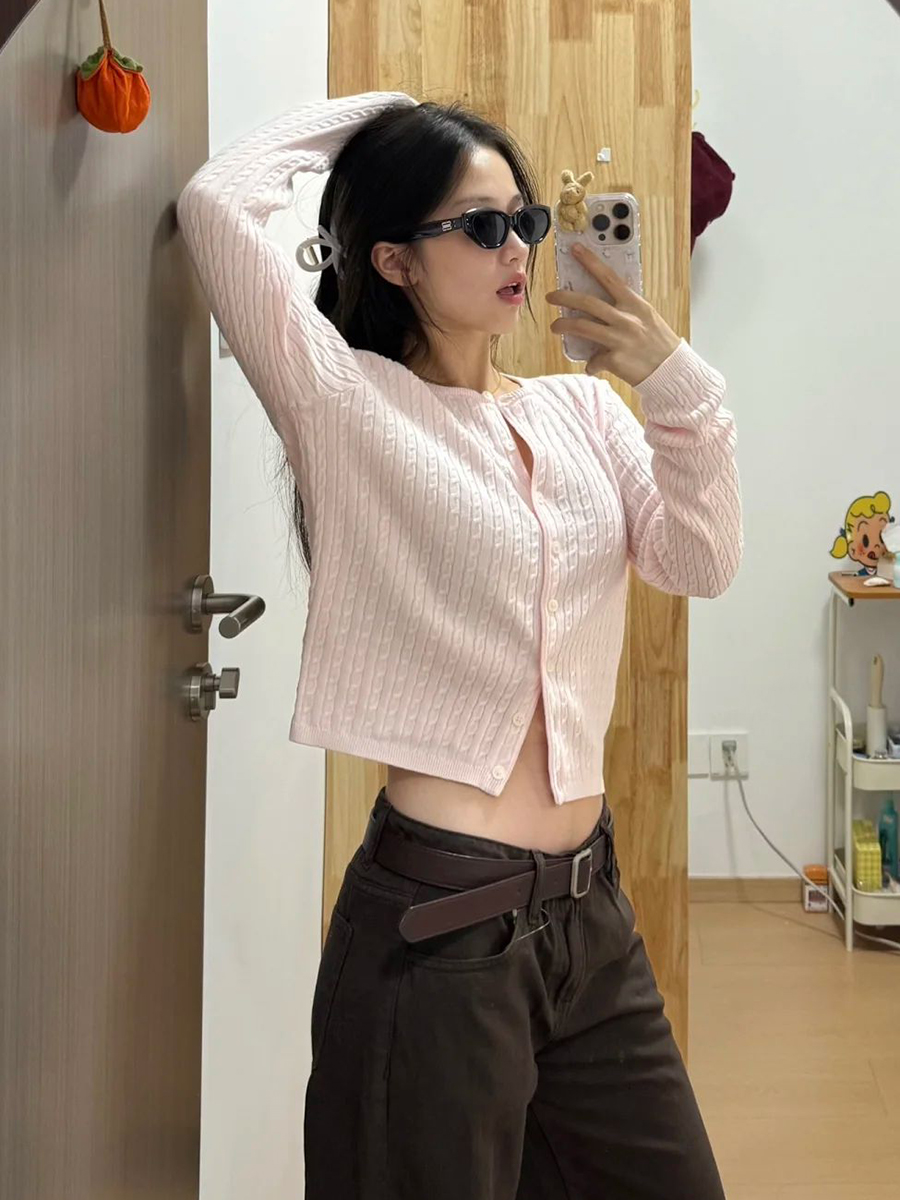 Kardigan Rajut Wanita Warna Pi - Knit Cardigan Infant ulasan dan harga