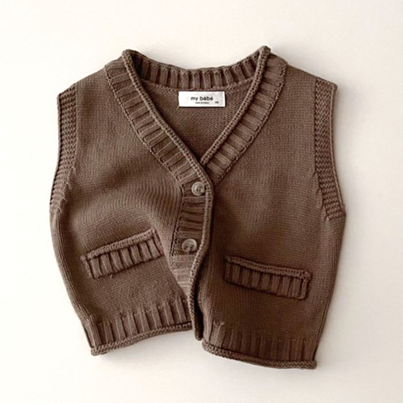Rompi Rajut Tanpa Lengan Bayi  - Knit Cardigan Infant ulasan dan harga